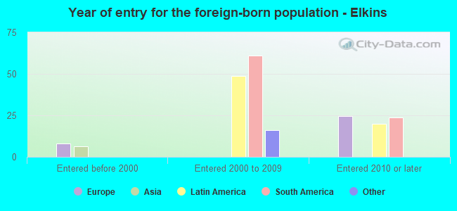 Year of entry for the foreign-born population - Elkins