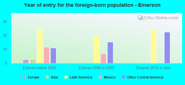 Year of entry for the foreign-born population - Emerson