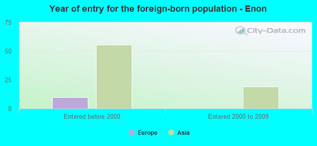 Year of entry for the foreign-born population - Enon