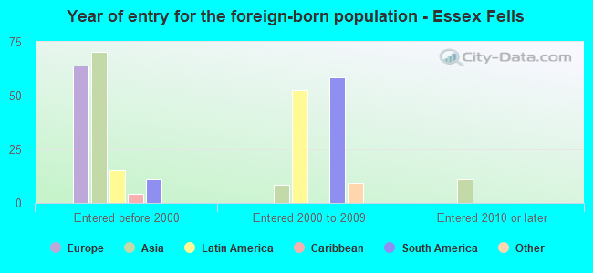 Year of entry for the foreign-born population - Essex Fells