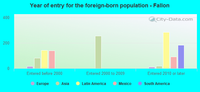 Year of entry for the foreign-born population - Fallon