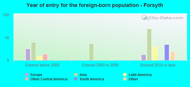 Year of entry for the foreign-born population - Forsyth