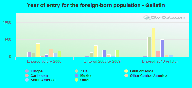 Year of entry for the foreign-born population - Gallatin