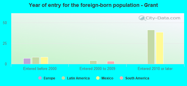 Year of entry for the foreign-born population - Grant