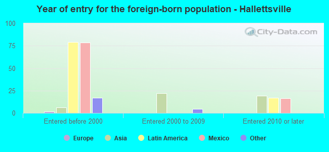 Year of entry for the foreign-born population - Hallettsville