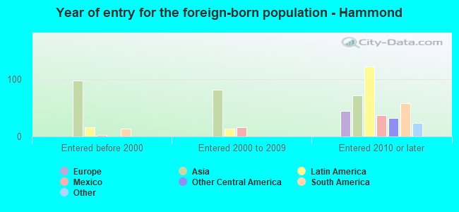 Year of entry for the foreign-born population - Hammond