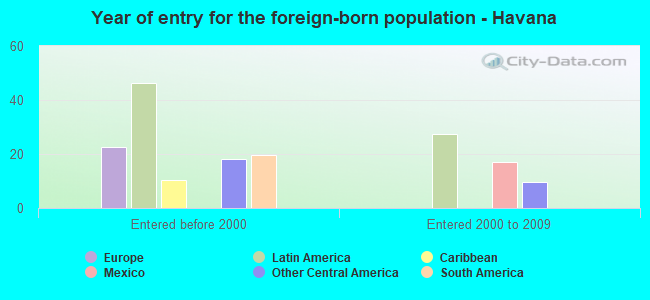 Year of entry for the foreign-born population - Havana