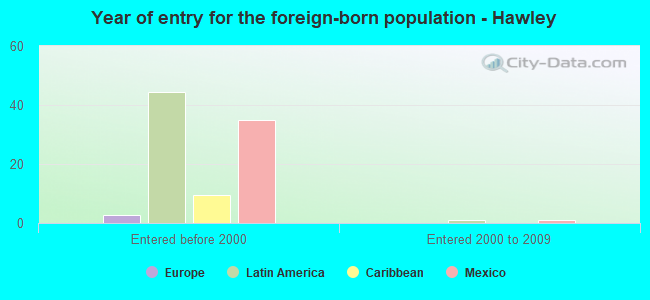 Year of entry for the foreign-born population - Hawley