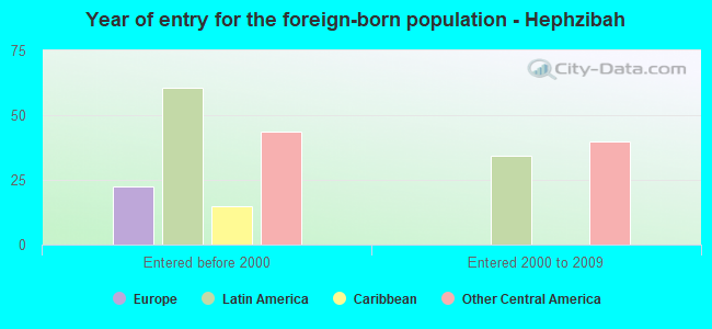 Year of entry for the foreign-born population - Hephzibah