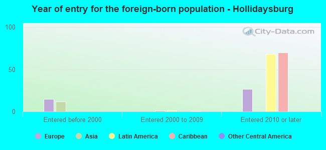 Year of entry for the foreign-born population - Hollidaysburg