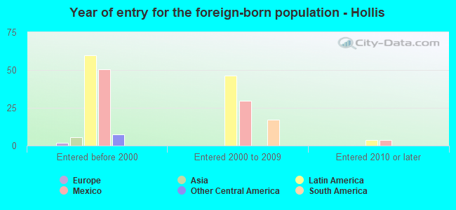Year of entry for the foreign-born population - Hollis