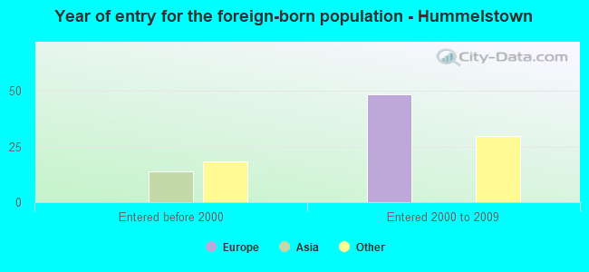 Year of entry for the foreign-born population - Hummelstown