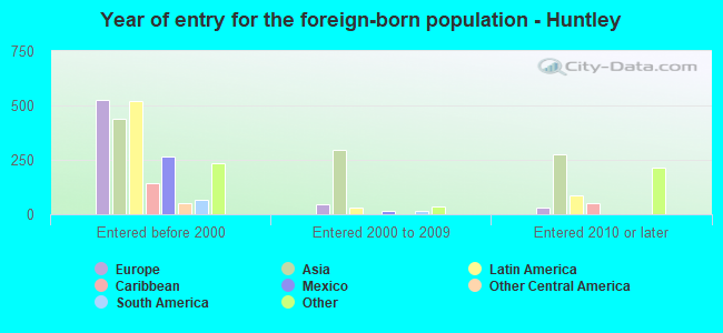 Year of entry for the foreign-born population - Huntley