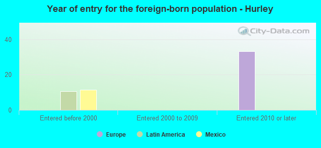 Year of entry for the foreign-born population - Hurley