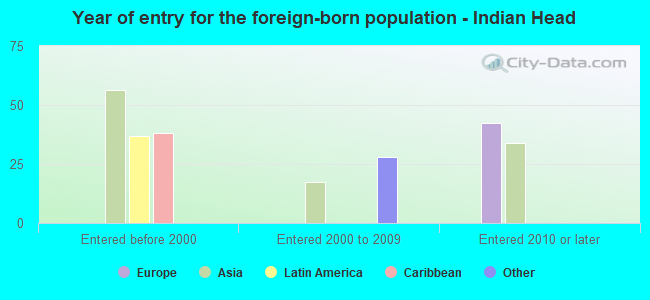 Year of entry for the foreign-born population - Indian Head