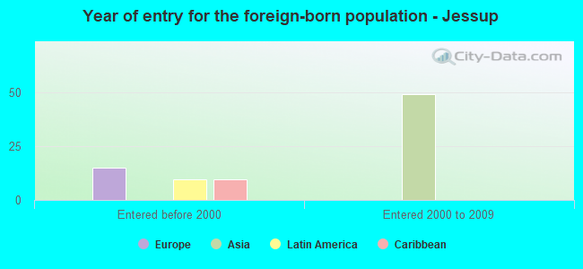 Year of entry for the foreign-born population - Jessup