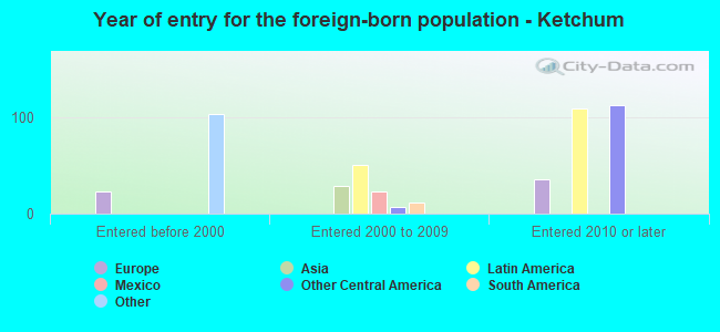 Year of entry for the foreign-born population - Ketchum