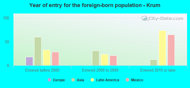Year of entry for the foreign-born population - Krum
