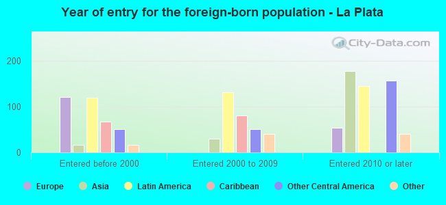 Year of entry for the foreign-born population - La Plata
