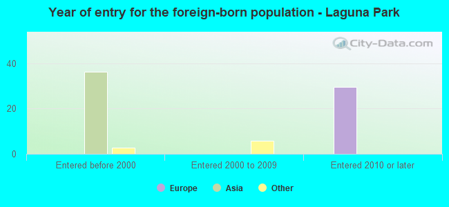 Year of entry for the foreign-born population - Laguna Park