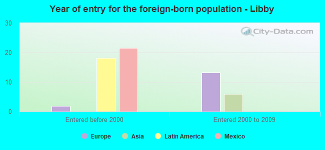 Year of entry for the foreign-born population - Libby