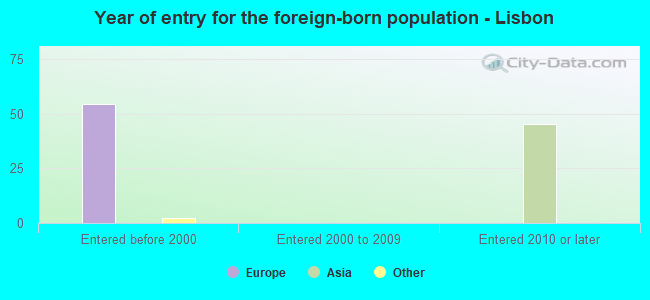Year of entry for the foreign-born population - Lisbon