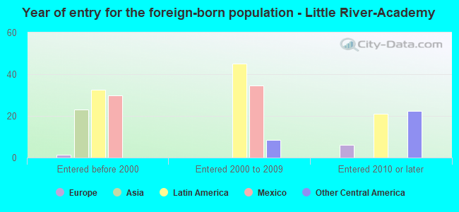 Year of entry for the foreign-born population - Little River-Academy