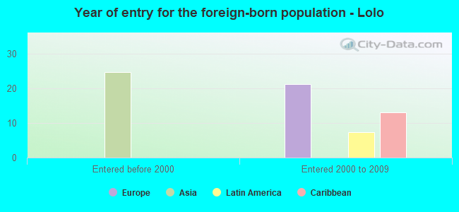 Year of entry for the foreign-born population - Lolo
