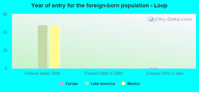 Year of entry for the foreign-born population - Loop