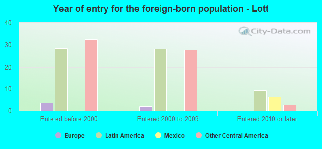 Year of entry for the foreign-born population - Lott