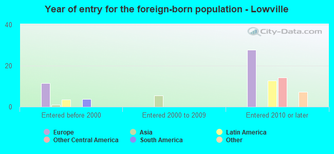 Year of entry for the foreign-born population - Lowville