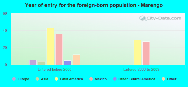 Year of entry for the foreign-born population - Marengo
