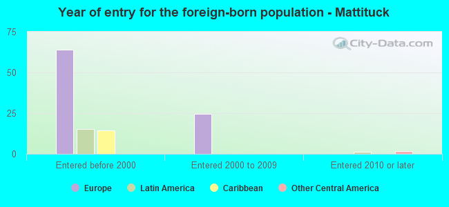 Year of entry for the foreign-born population - Mattituck