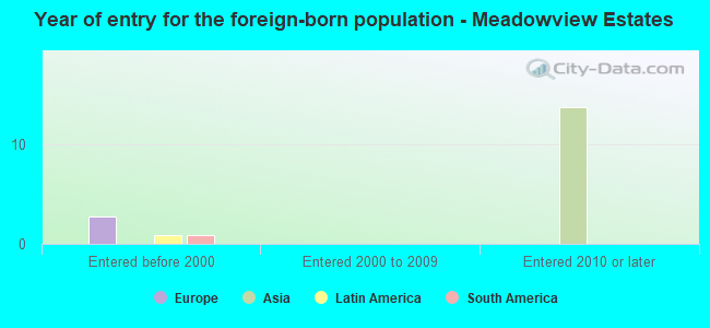 Year of entry for the foreign-born population - Meadowview Estates