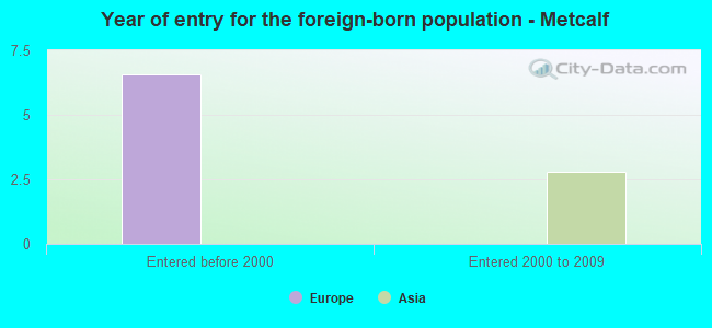 Year of entry for the foreign-born population - Metcalf