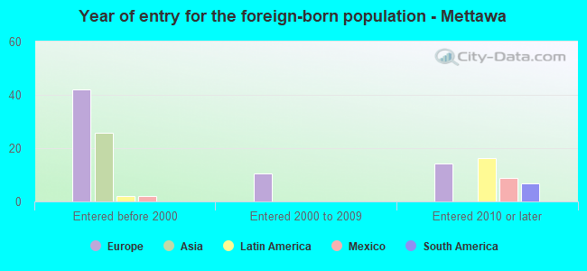 Year of entry for the foreign-born population - Mettawa