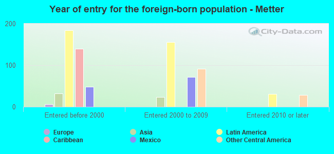 Year of entry for the foreign-born population - Metter