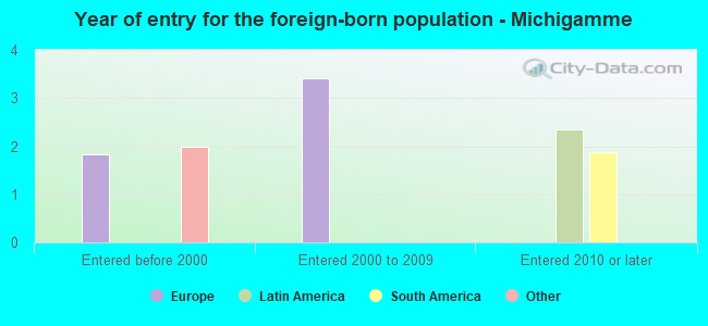 Year of entry for the foreign-born population - Michigamme