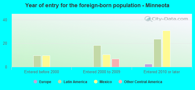 Year of entry for the foreign-born population - Minneota