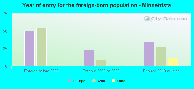 Year of entry for the foreign-born population - Minnetrista