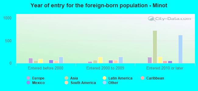 Year of entry for the foreign-born population - Minot