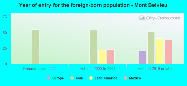 Year of entry for the foreign-born population - Mont Belvieu