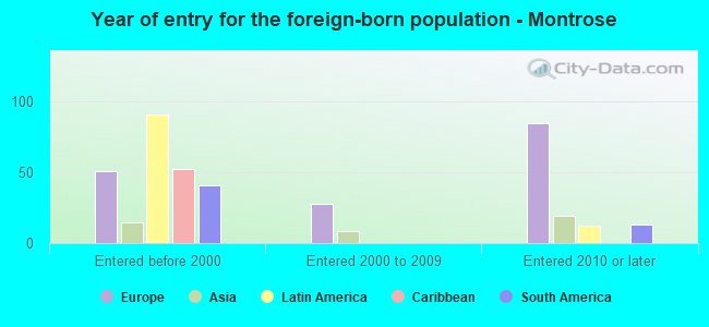 Year of entry for the foreign-born population - Montrose