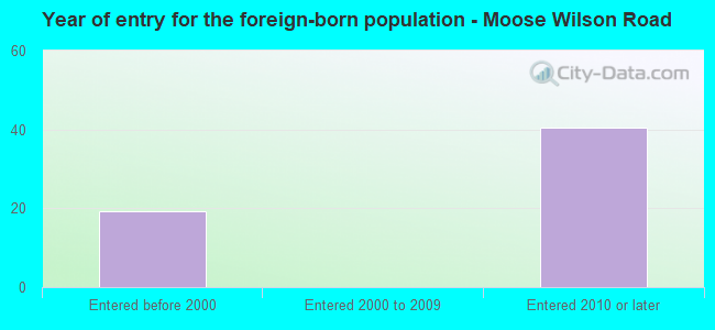 Year of entry for the foreign-born population - Moose Wilson Road