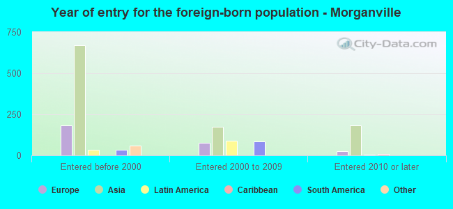 Year of entry for the foreign-born population - Morganville