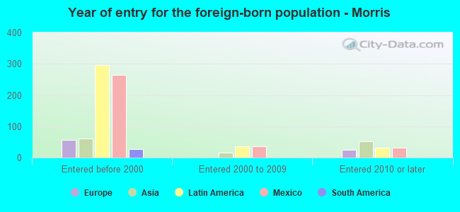 Year of entry for the foreign-born population - Morris