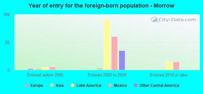 Year of entry for the foreign-born population - Morrow