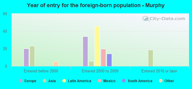 Year of entry for the foreign-born population - Murphy