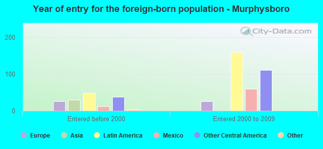 Year of entry for the foreign-born population - Murphysboro