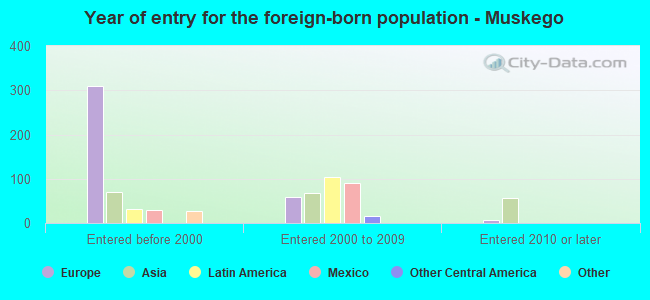 Year of entry for the foreign-born population - Muskego